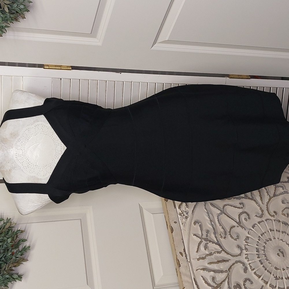 Alex & Eve Black Bodycon Bandage Dress Size 10 - Picture 10 of 10